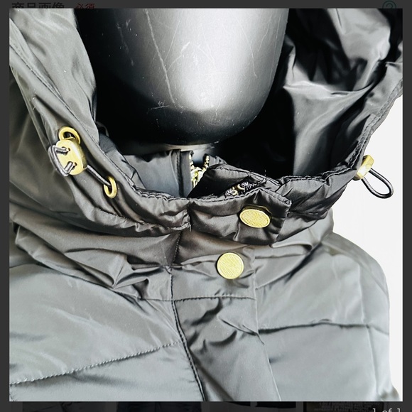 NWT Cole Haan Black Hooded Puffer Coat Black XS - Picture 12 of 16